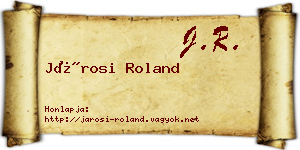 Járosi Roland névjegykártya